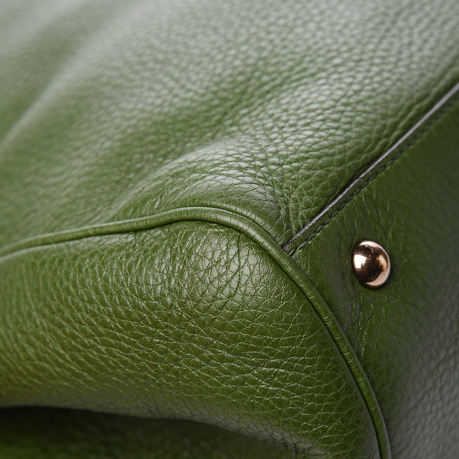 Gucci Pebbled Calfskin Large Bamboo Shopper Tote Green 13 of 15