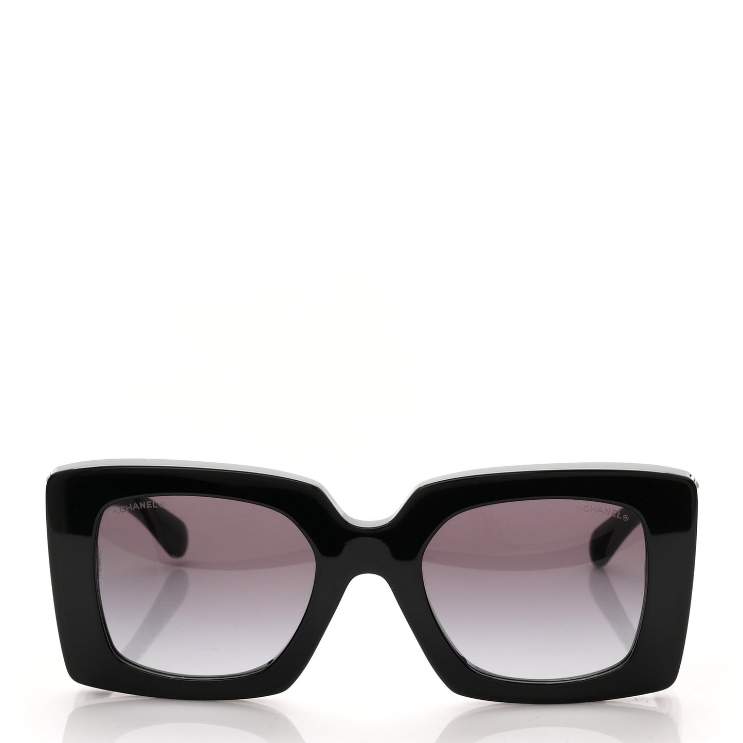 Acetate Pearl Rectangle Sunglasses 5480-H Black