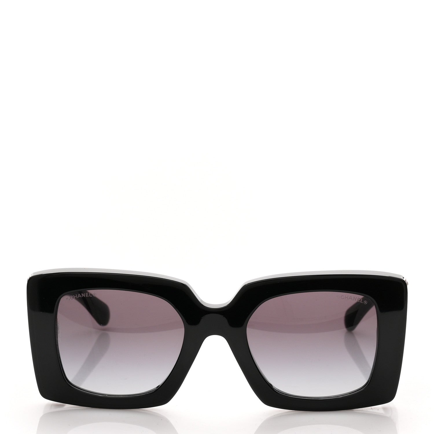 Chanel Acetate Pearl Rectangle Sunglasses 5480-H Black 2 of 8