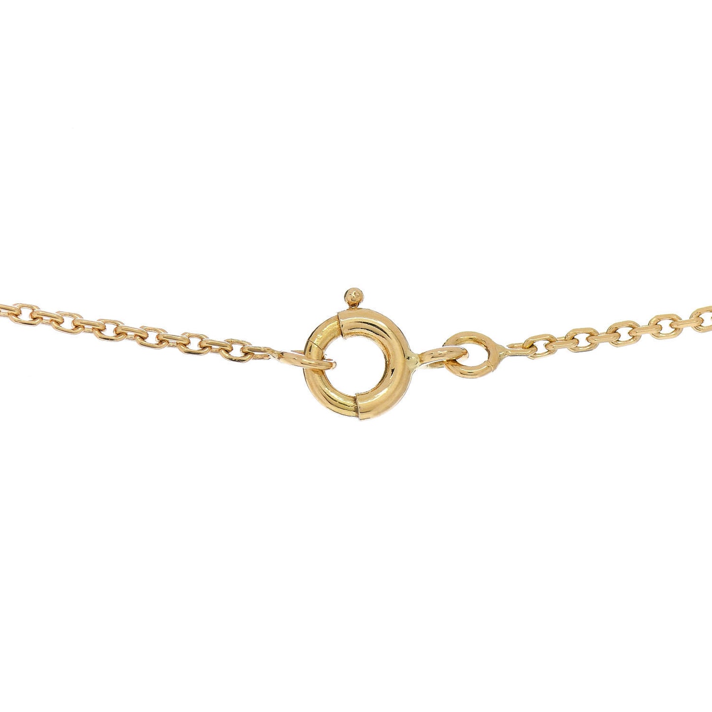 18K Yellow Gold Diamond Blue Sapphire Trefle Pendant Necklace