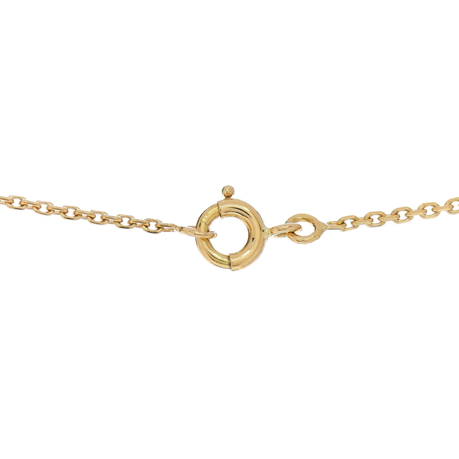 Van Cleef & Arpels 18K Yellow Gold Diamond Blue Sapphire Trefle Pendant Necklace 5 of 5