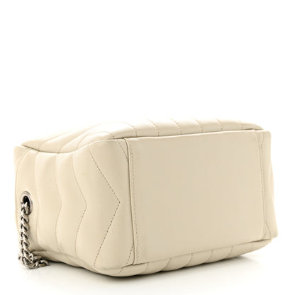 Saint Laurent SAINT LAURENT Calfskin Y Quilted Monogram Small Loulou Bowling Bag Ivory 4 of 12