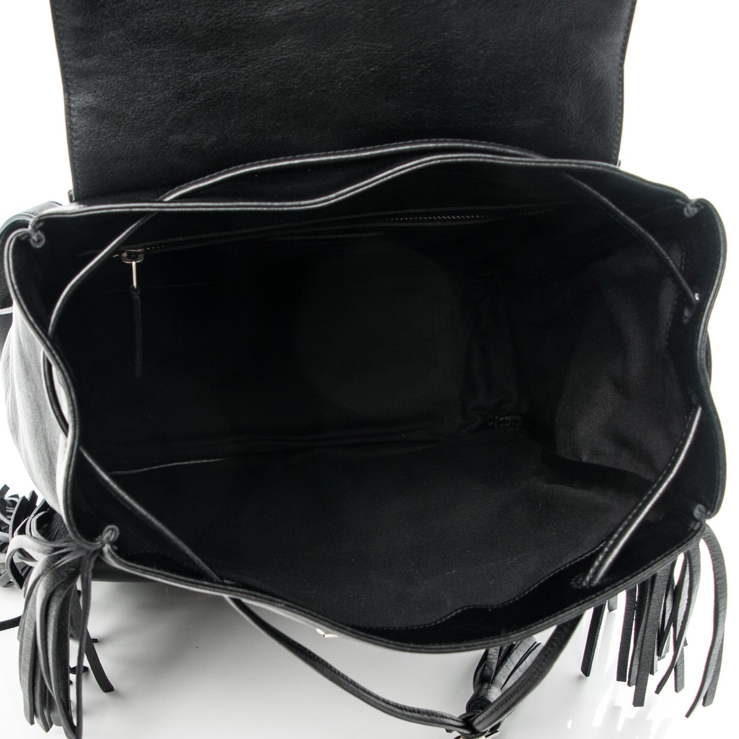 Calfskin Fringe Festival Backpack Black
