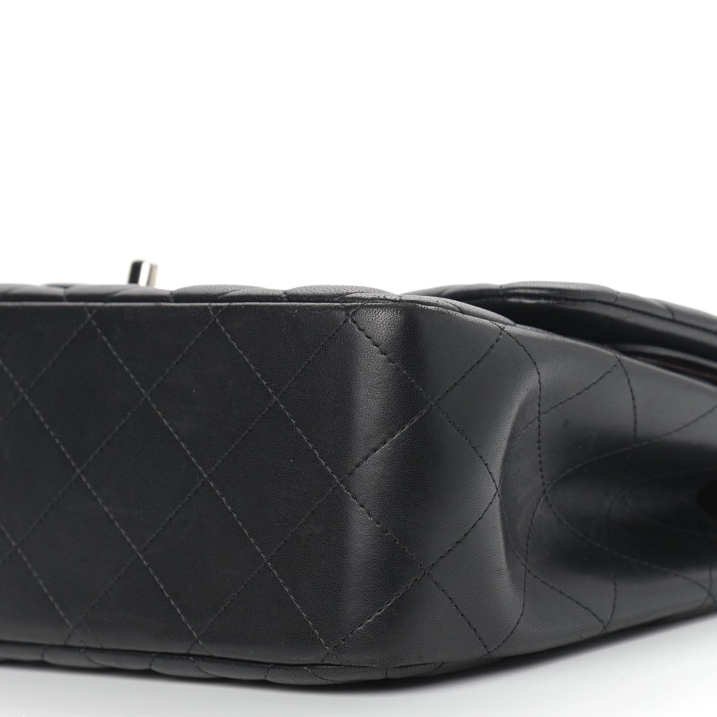 Lambskin Quilted Jumbo Double Flap Black