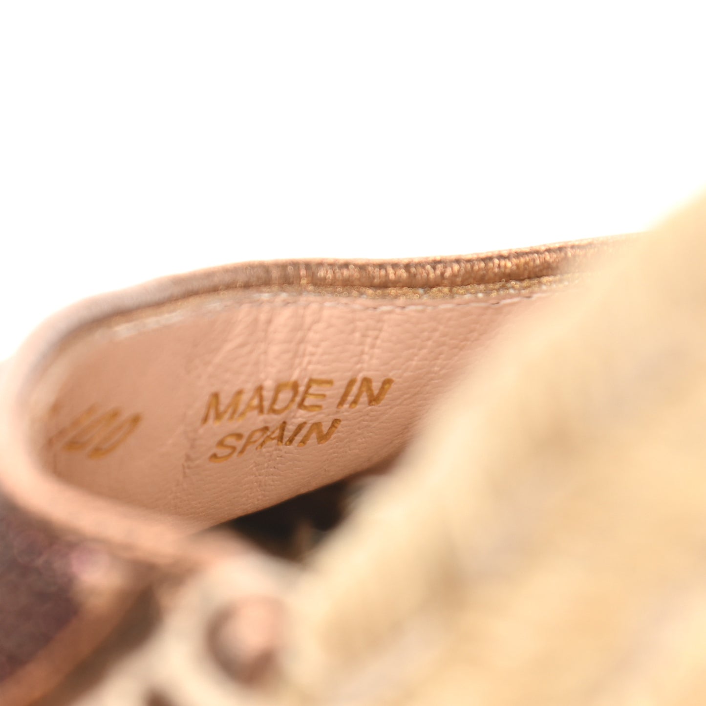 Lame GG Monogram Ankle Wrap Platform Espadrille Wedges 38 Beige Brown