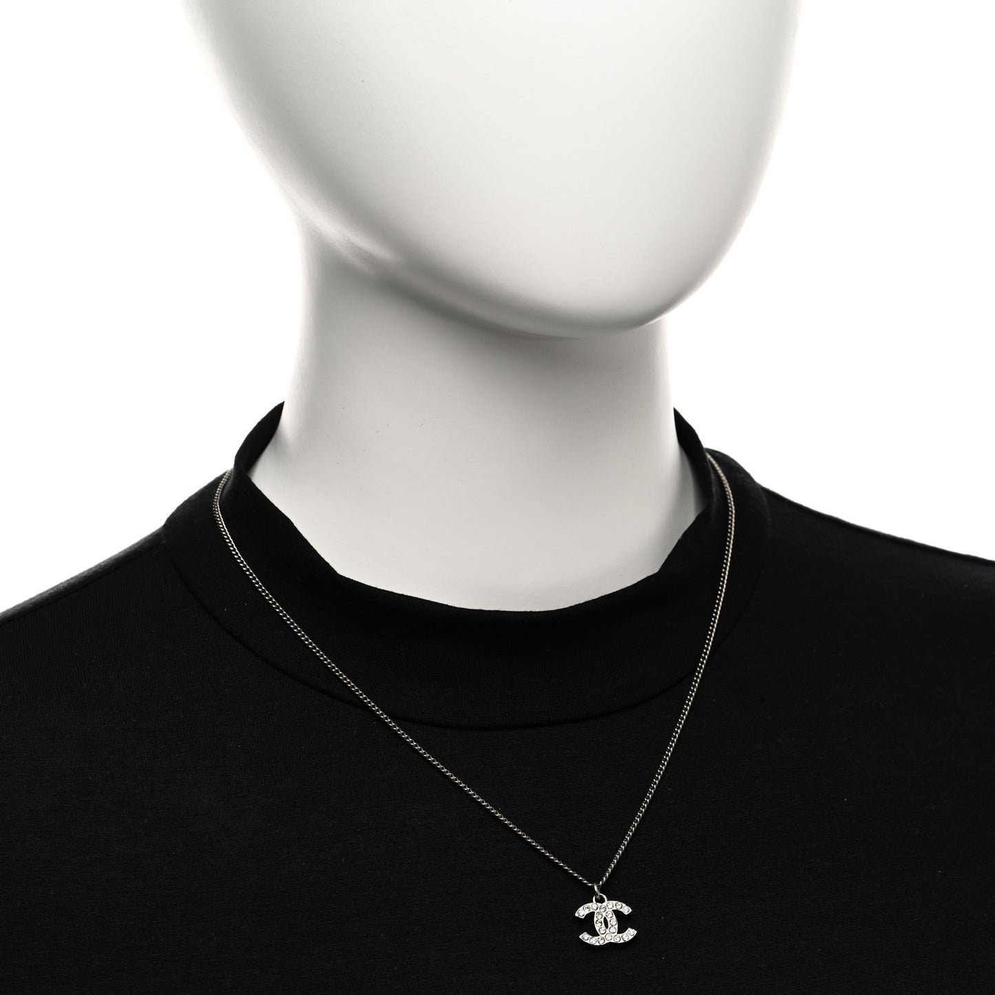 Crystal Timeless CC Necklace Silver