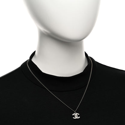 Chanel Crystal Timeless CC Necklace Silver 2 of 6