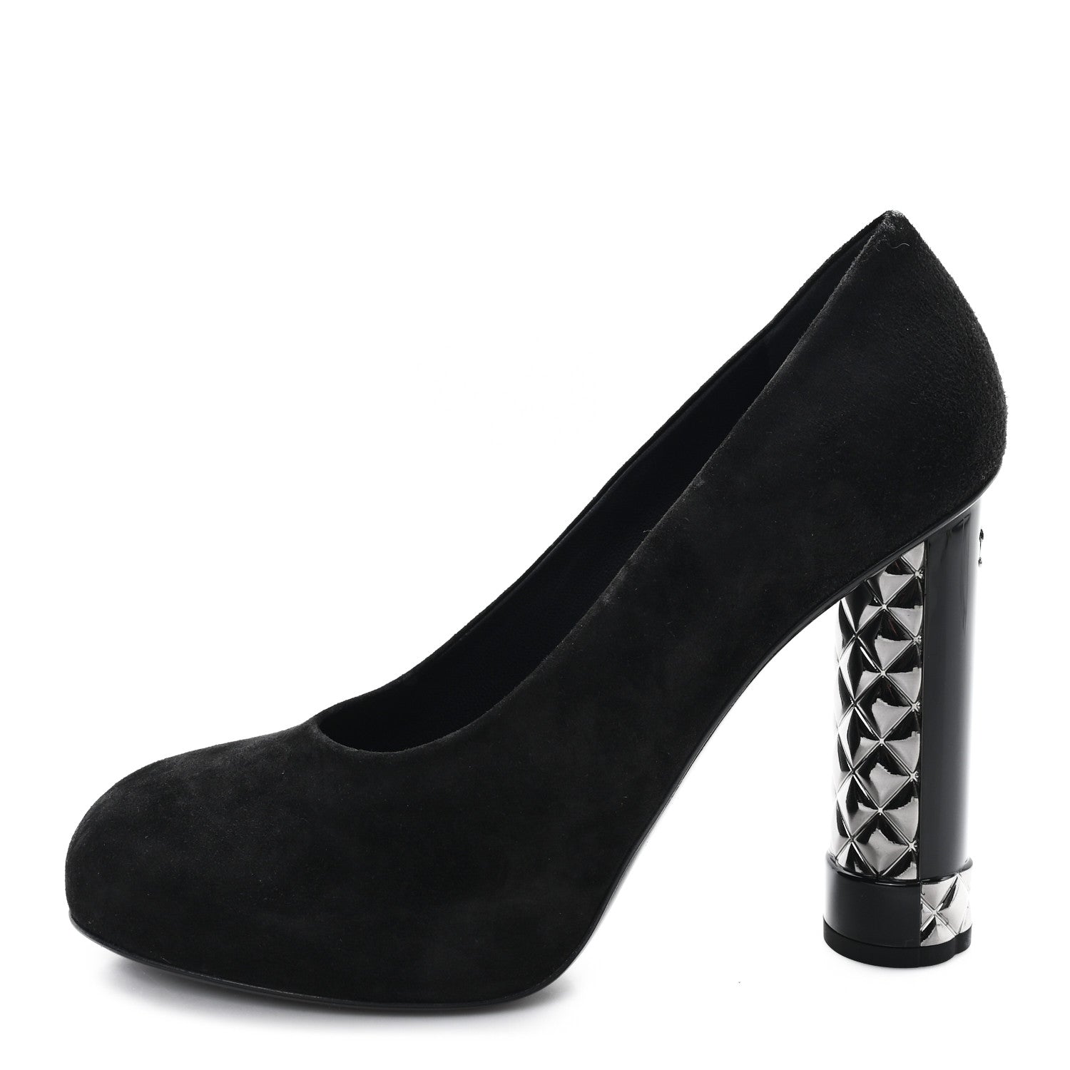 Chanel Suede Calfskin CC Pumps 40.5 Black 1 of 8