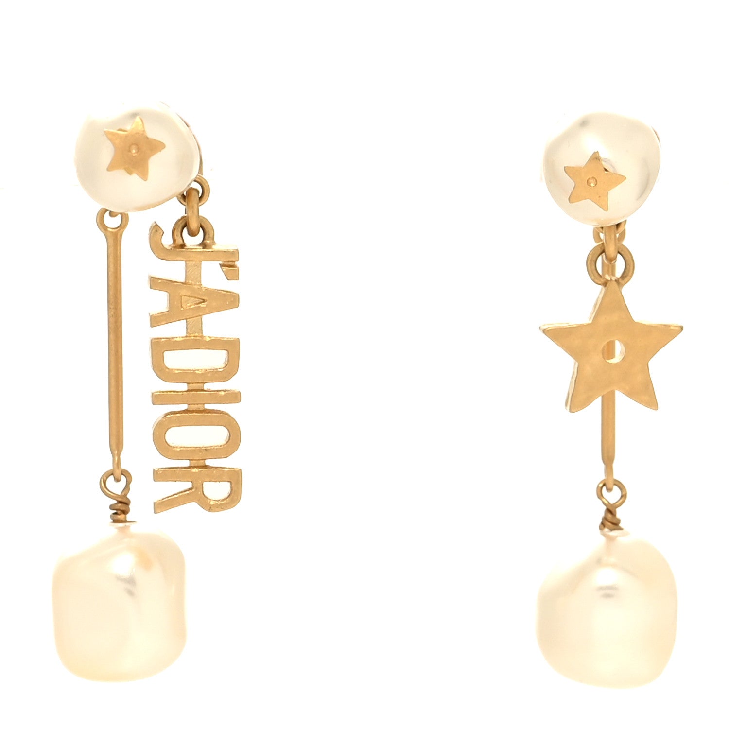 Christian Dior Pearl Star J'adior Drop Earrings Gold 1 of 4
