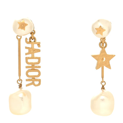 Christian Dior Pearl Star J'adior Drop Earrings Gold 1 of 4