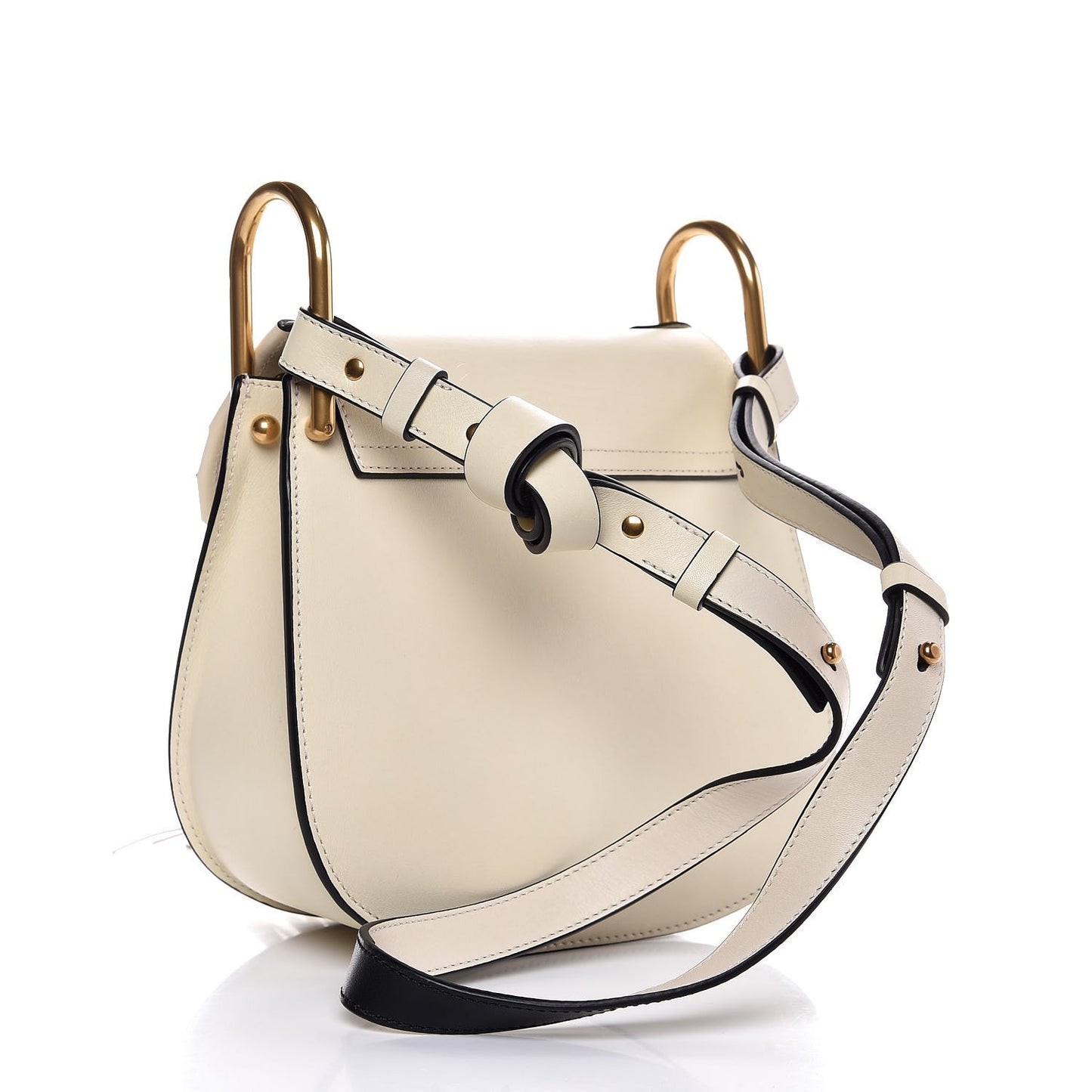 Calfskin Small Hudson Shoulder Bag Lace White