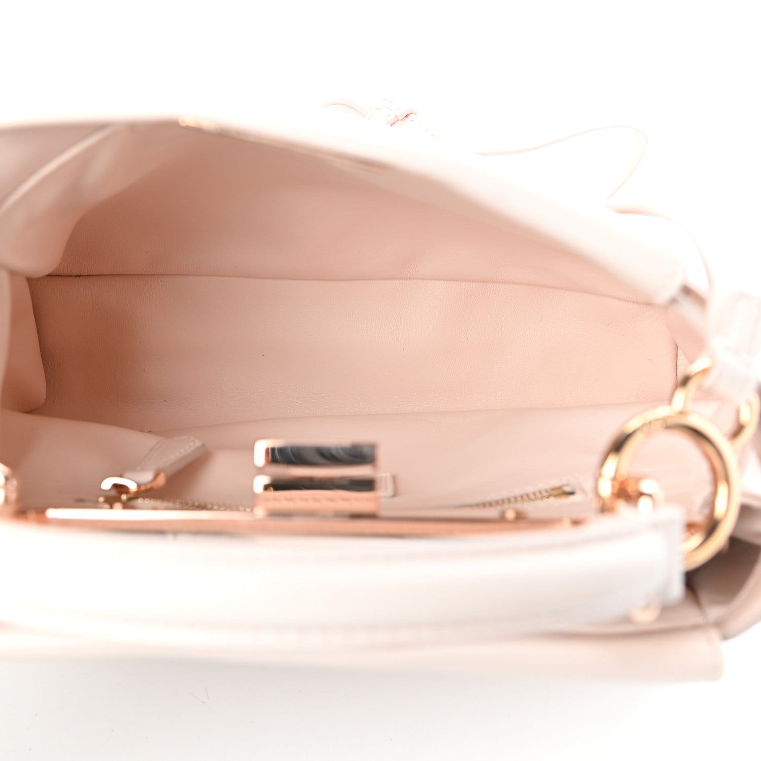 Fendi Nappa Mini Peekaboo Iconic Satchel Egg Shell 6 of 9