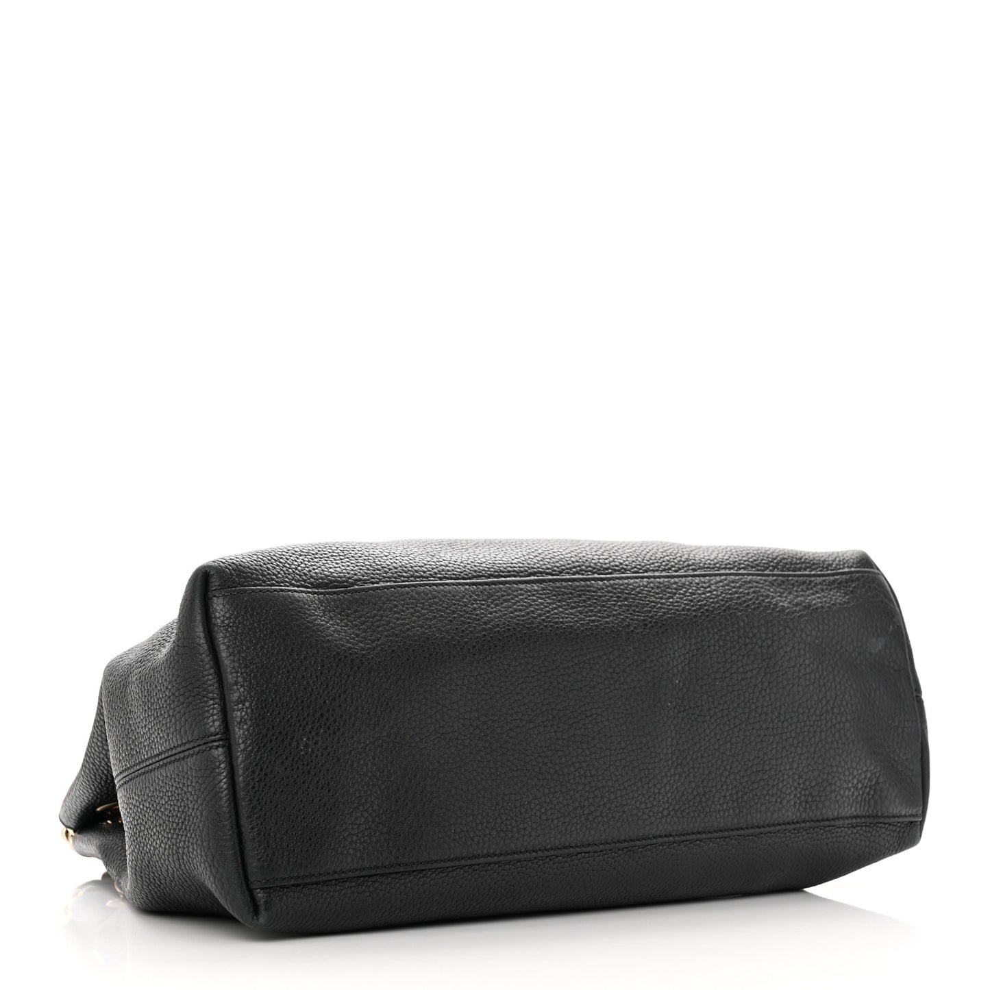 Pebbled Calfskin Medium Soho Chain Shoulder Bag Black
