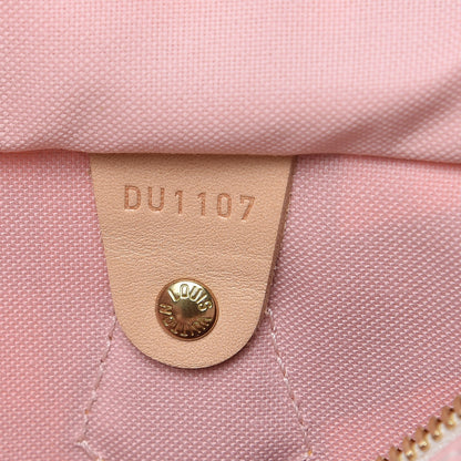 Louis Vuitton Damier Azur Tahitienne Speedy Bandouliere 30 Rose Ballerine 6 of 13