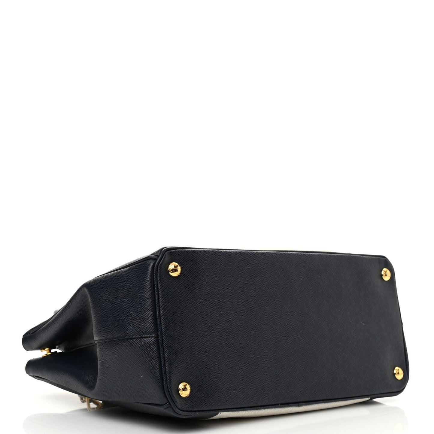 Saffiano Lux Colorblock Medium Galleria Double Zip Tote Talco Baltico