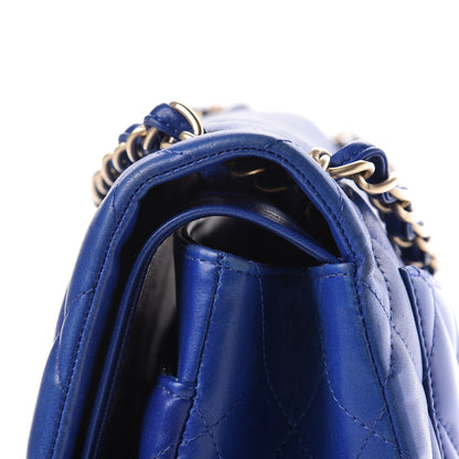 Chanel Lambskin Quilted Jumbo Double Flap Blue 19 of 22