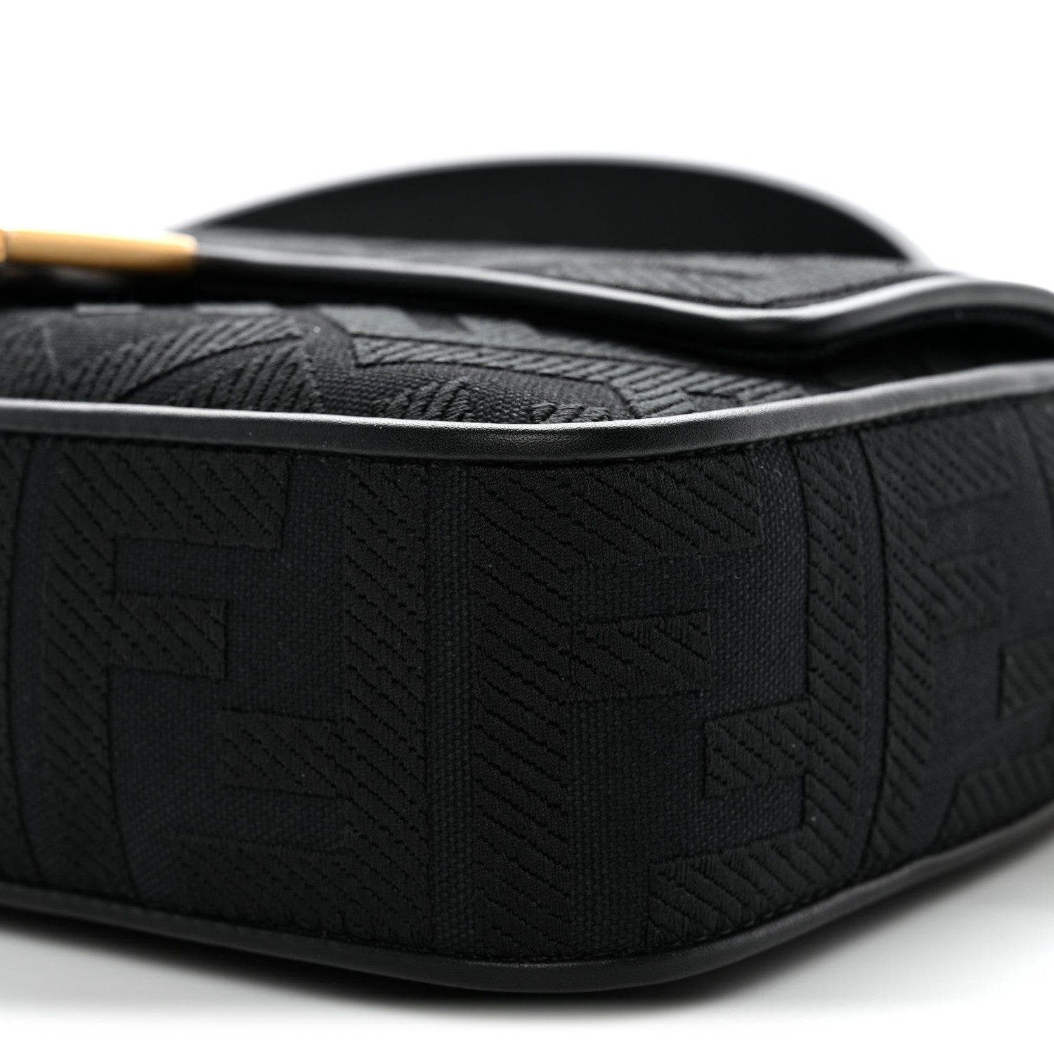 Fendi Canvas Vitello King Extra Strap FF Embroidered Baguette Black 9 of 9