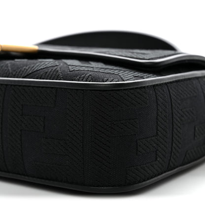 Fendi Canvas Vitello King Extra Strap FF Embroidered Baguette Black 9 of 9