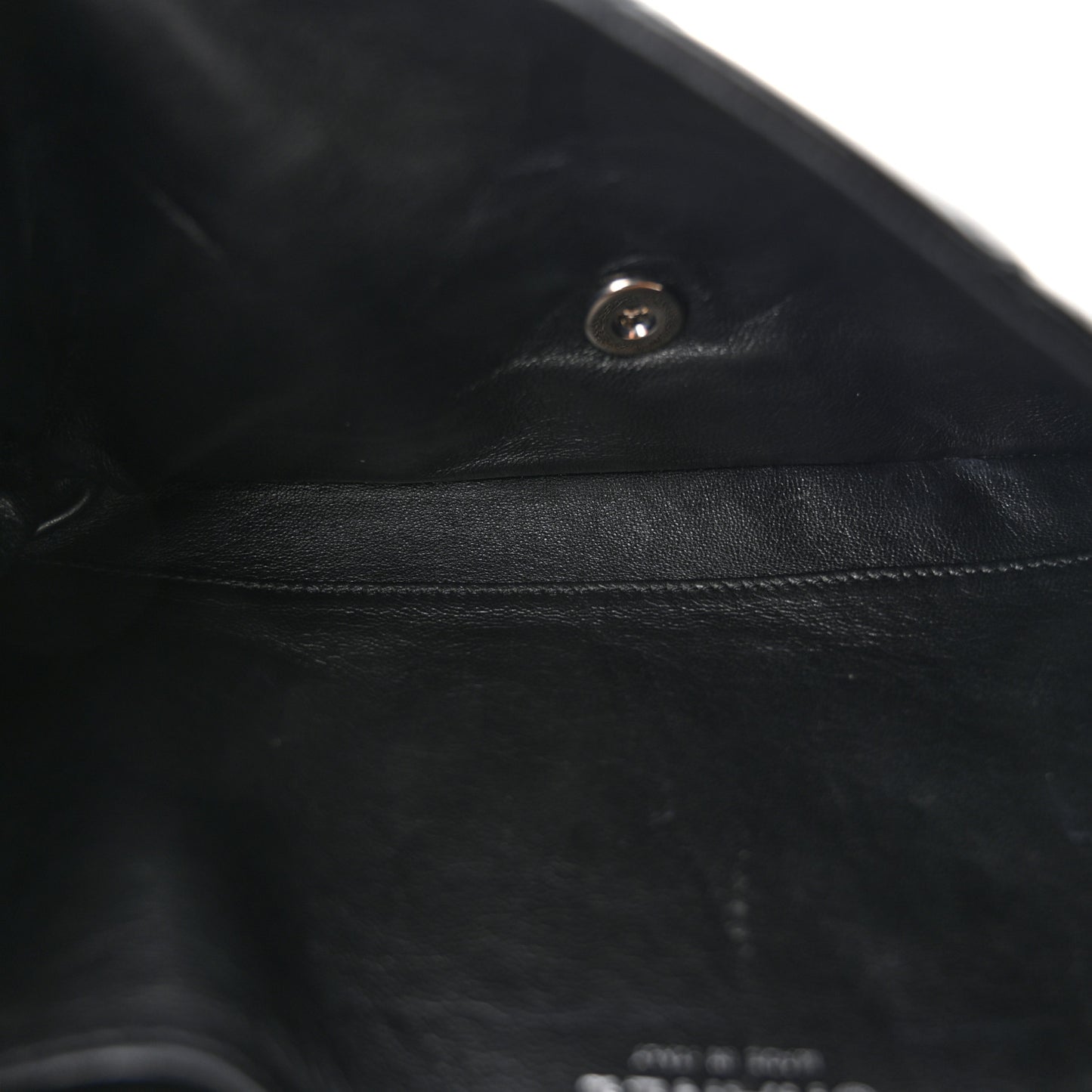 Patent Quilted Clutch with Chain Flap Black