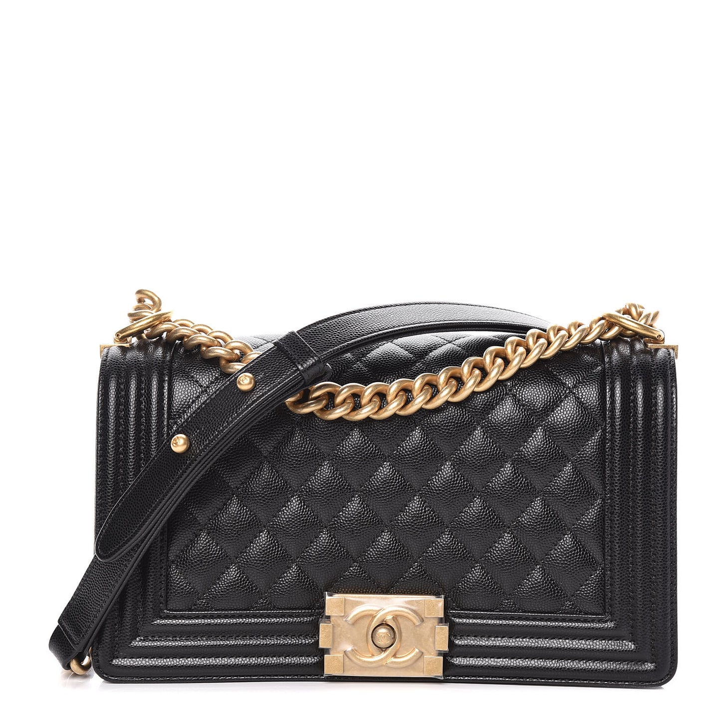 Caviar Quilted Medium Boy Flap Black