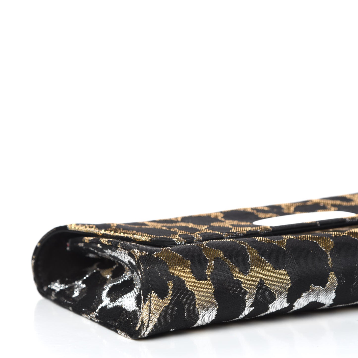 Metallic Fabric Leopard Print Vero Dodat Clutch