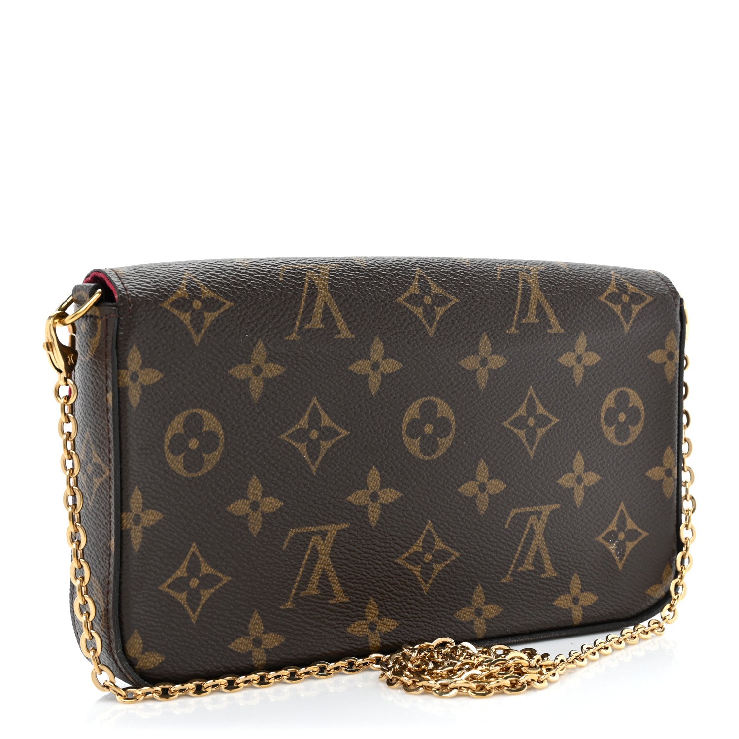 Louis Vuitton Monogram Pochette Felicie Chain Wallet Fuchsia 3 of 14