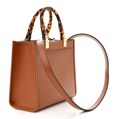 Fendi Vitello King Plexiglass Logo Embossed Small Fendi Sunshine Shopper Tote Cuoio 3 of 9