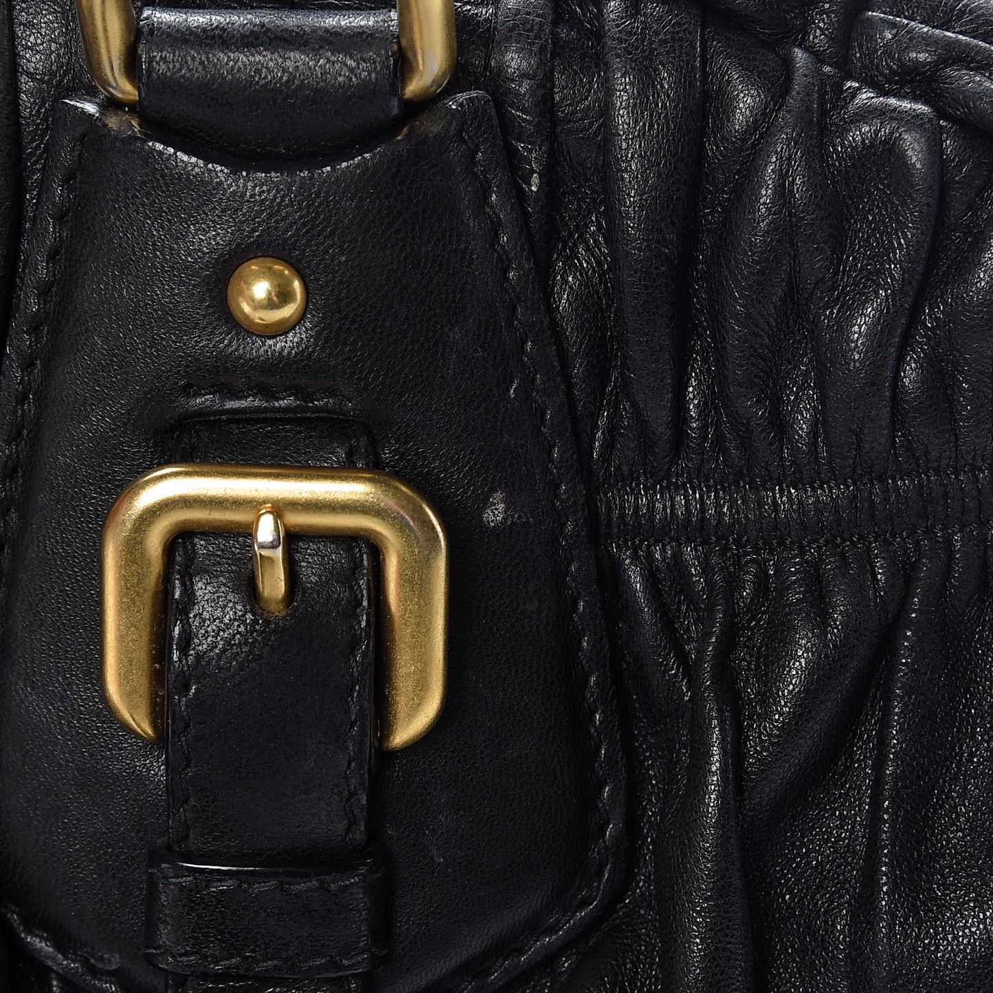 Nappa Gaufre Dome Satchel Black