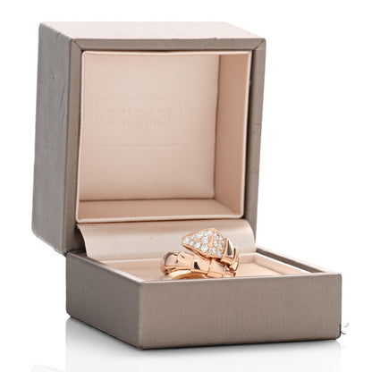Bulgari 18K Rose Gold Diamond Serpenti Viper Ring M 5 of 5