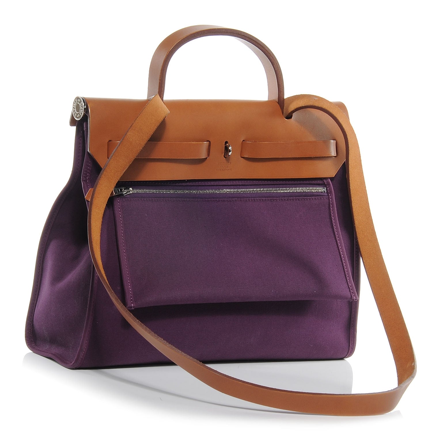 Hermes Toile Herbag Zip PM Cassis Fauve 3 of 9
