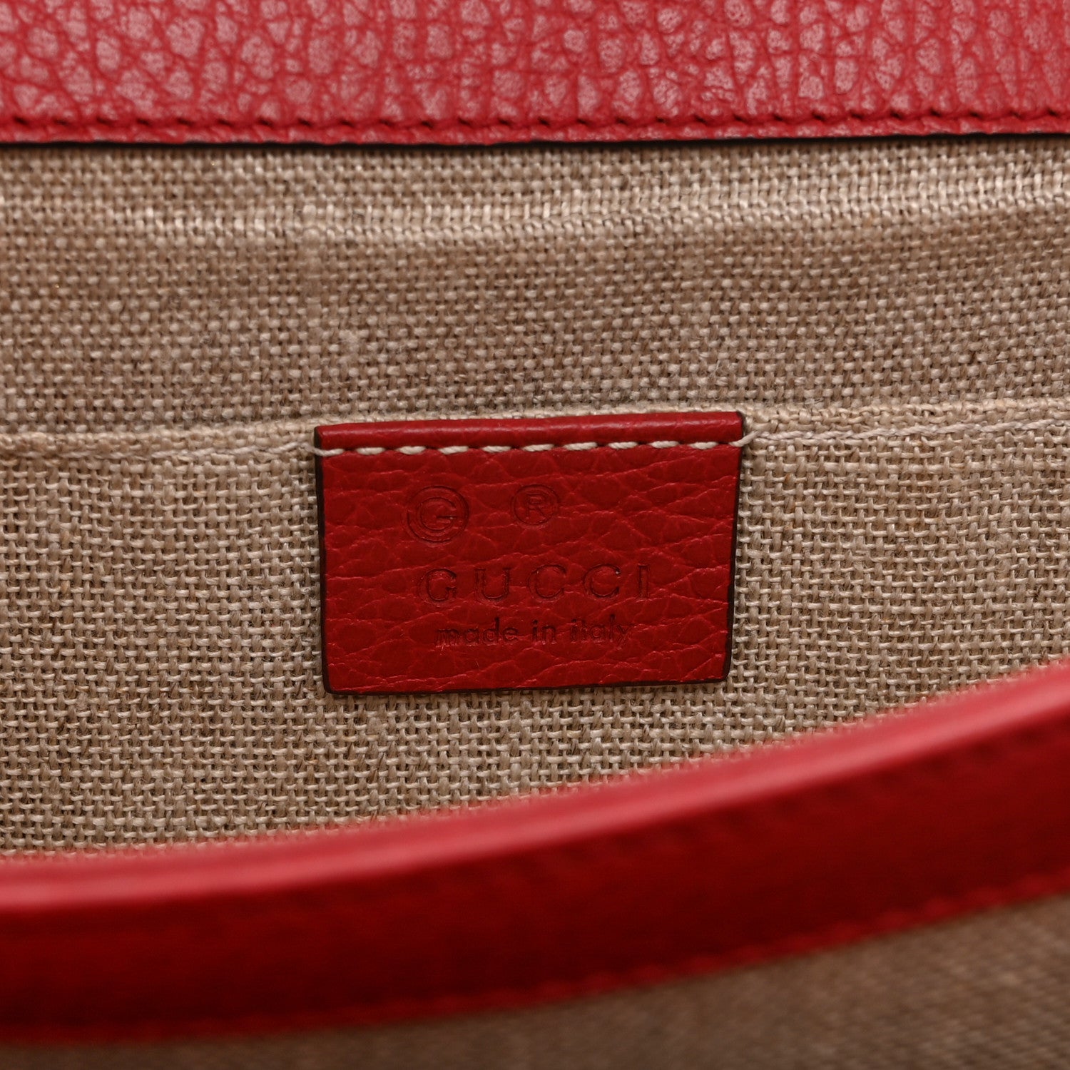 Gucci Dollar Calfskin Small Interlocking G Shoulder Bag Red 6 of 11