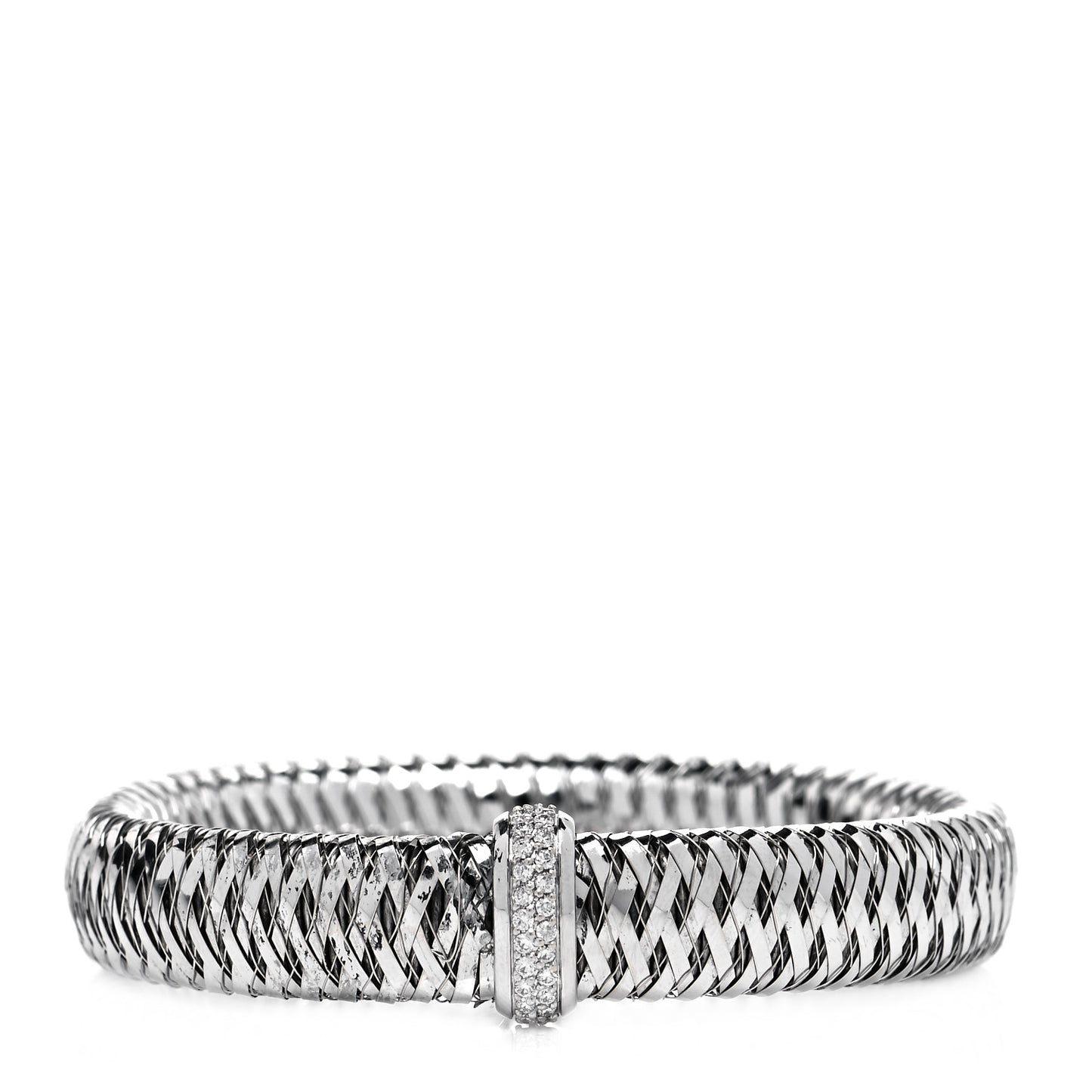 18K White Gold Diamond Medium Primavera Bangle Bracelet