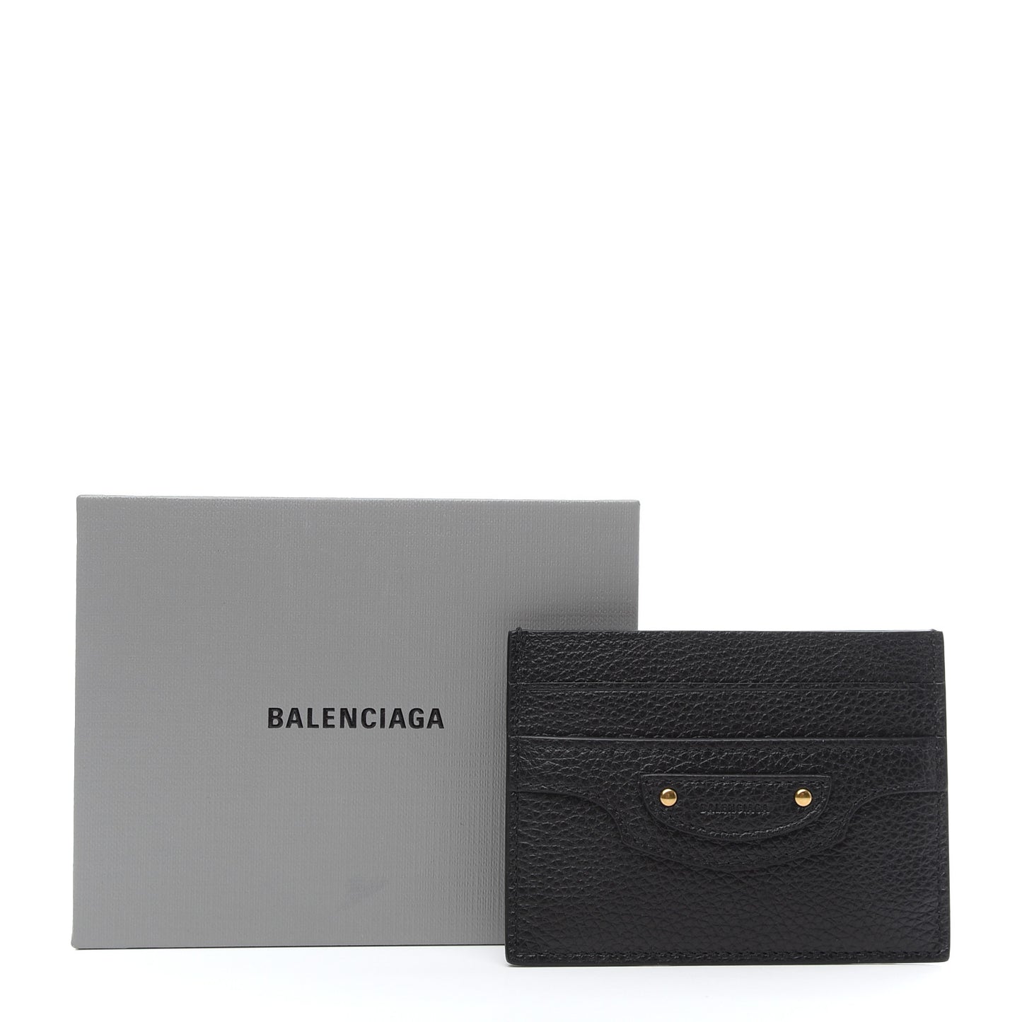 Calfskin Neo Classic Gold Hardware Card Holder Black