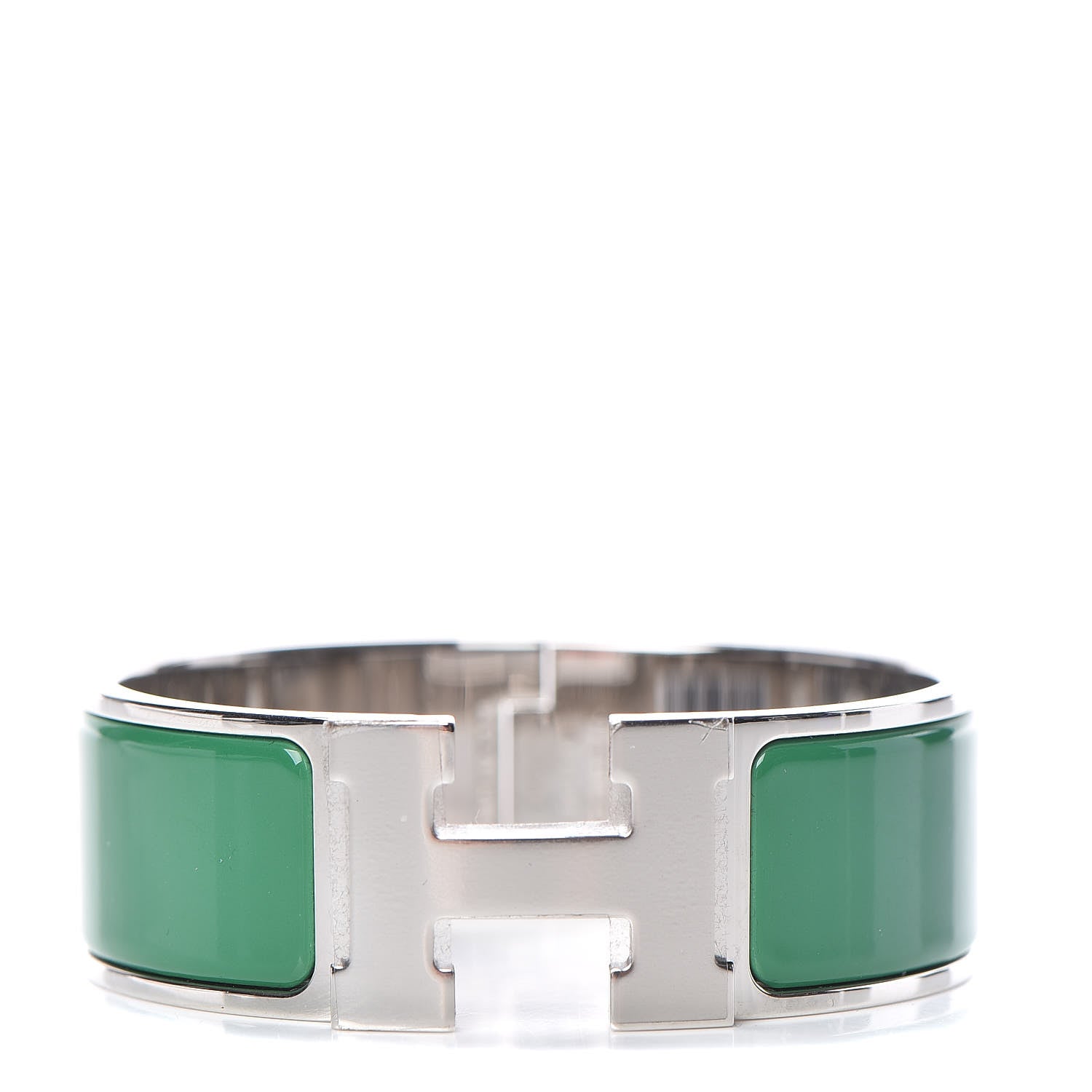 Hermes Enamel Wide Clic Clac H Bracelet PM Vert Sapin 1 of 5