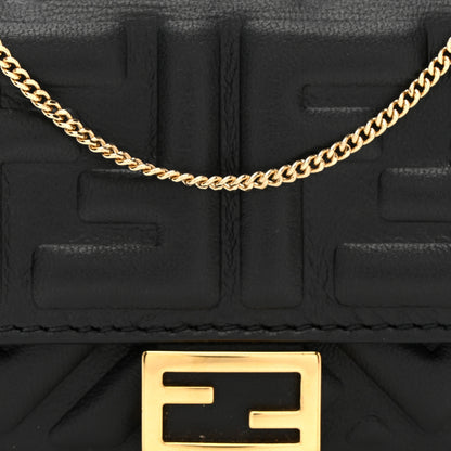 Fendi Nappa Matisse FF Embossed Nano Baguette Charm Black 8 of 13