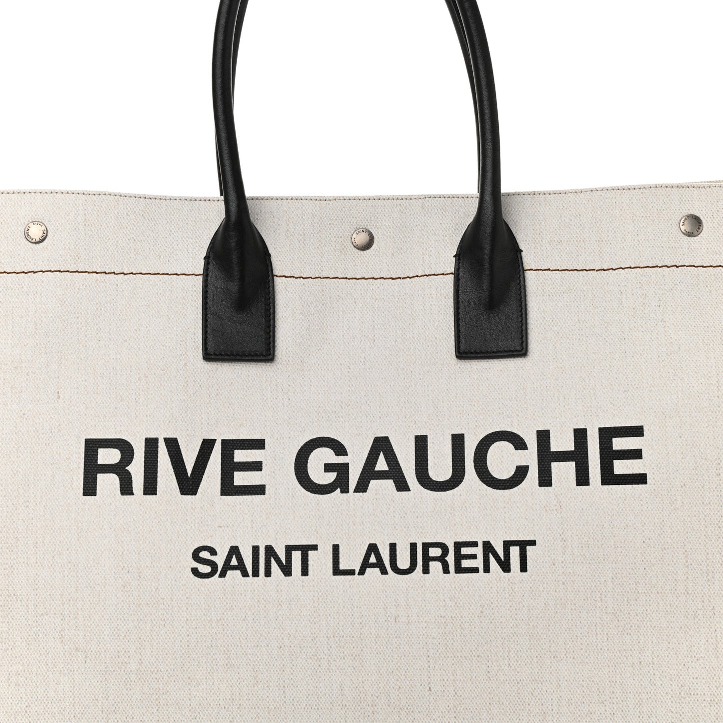 Linen Calfskin Rive Gauche Tote Optic White
