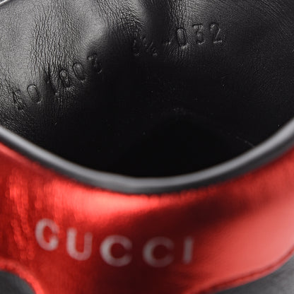 Gucci Calfskin Miro Soft Web Bee Embroidered Mens Ace High Top Sneakers 6.5 Black 8 of 9