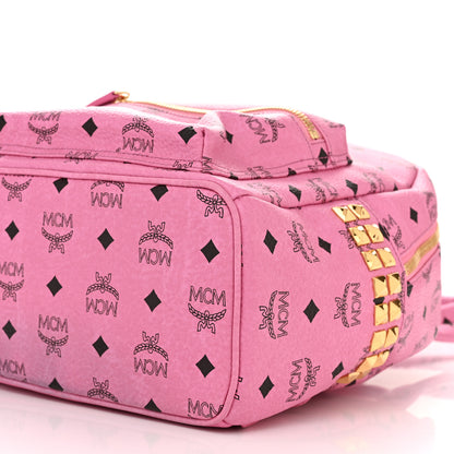 MCM Visetos Small Side Stud Stark Backpack Pink 9 of 9