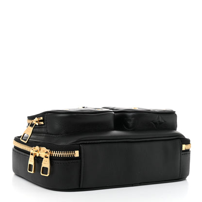 Louis Vuitton Calfskin Monogram Embossed Utility Crossbody Black 4 of 9