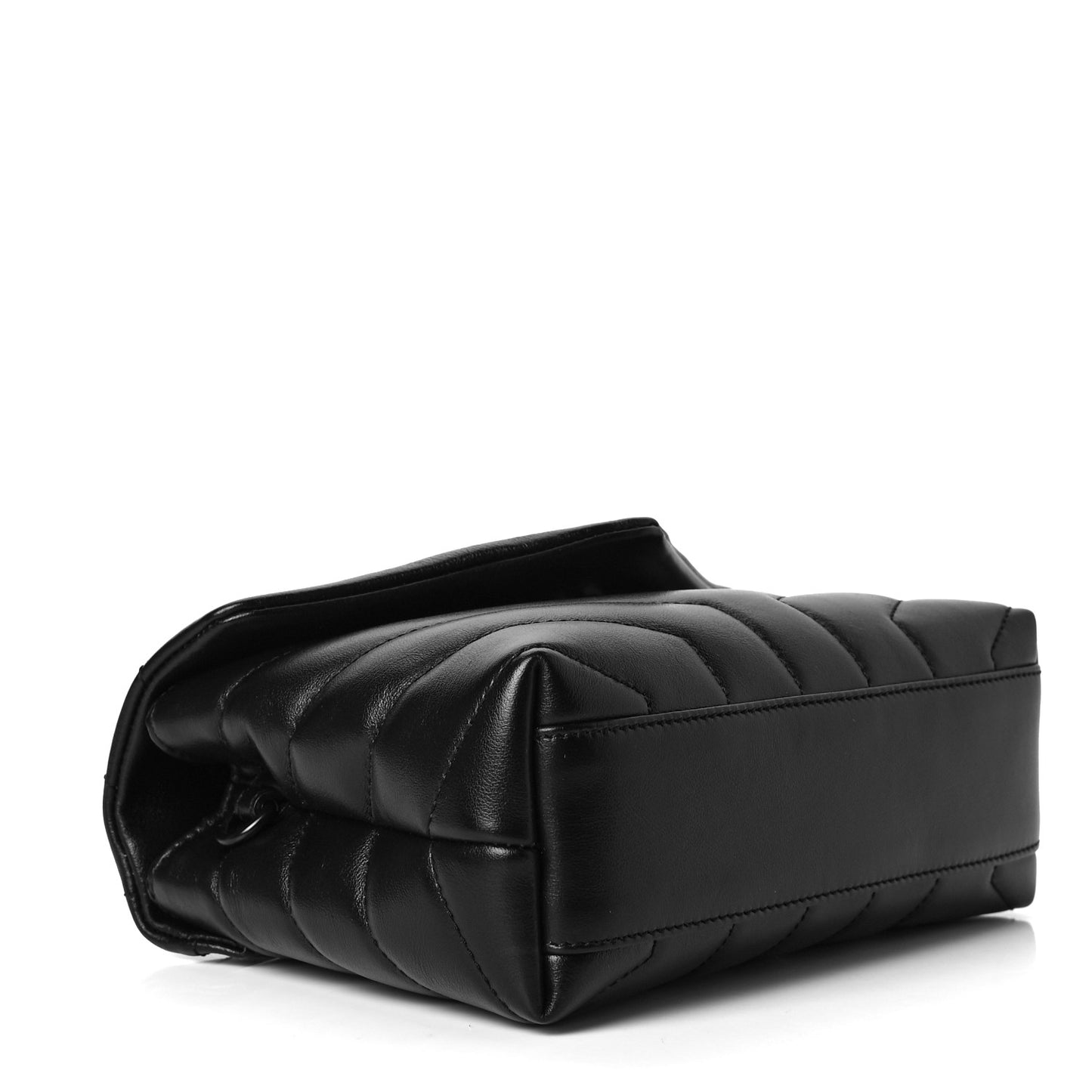 Calfskin Y Quilted Monogram Toy Loulou Crossbody Bag Black