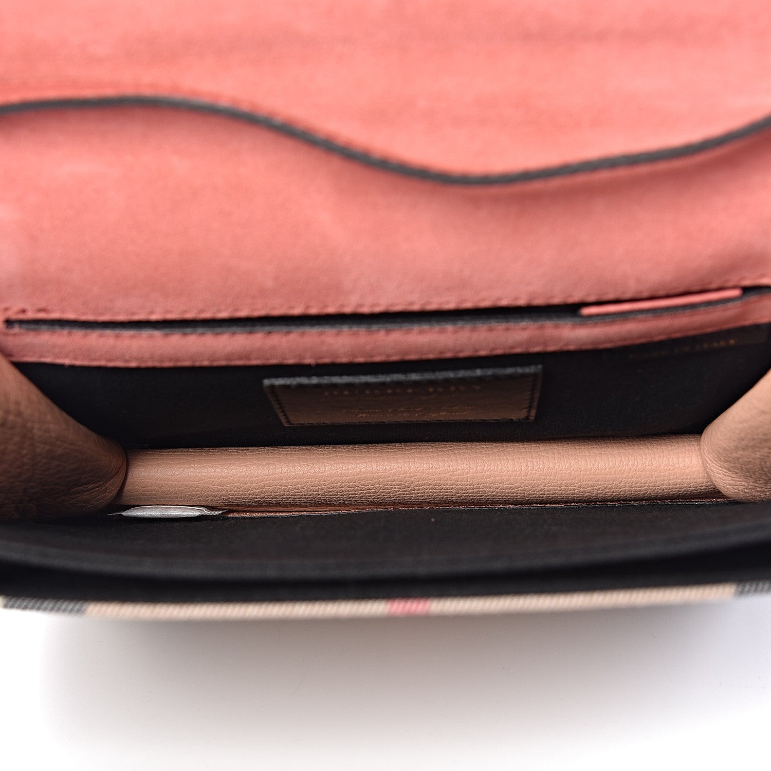 Burberry Derby Calfskin House Check Small Macken Crossbody Bag Copper Pink 5 of 10