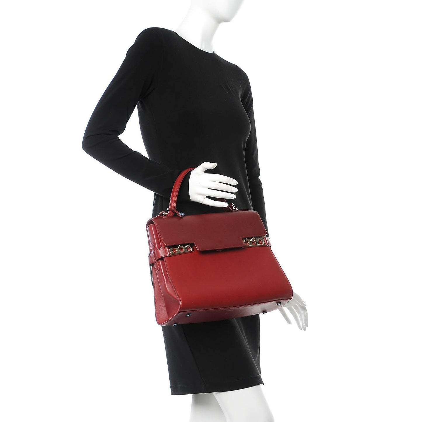 Calfskin GM Tempete Satchel Red