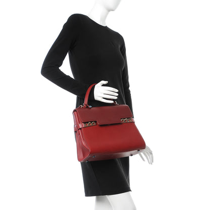 Delvaux Calfskin GM Tempete Satchel Red 2 of 10
