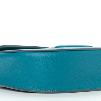 Celine Grained Calfskin Small Trotteur Teal Blue 9 of 11