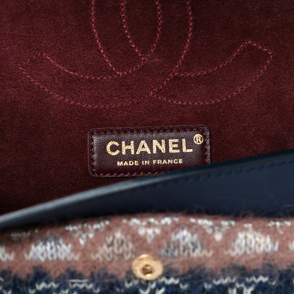 Chanel Smooth Calfskin Knit Nude 2.55 Reissue 225 Flap Navy 6 of 10