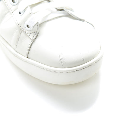 Gucci Calfskin Crocodile Web Womens Ace Sneakers 39 White Green 15 of 18