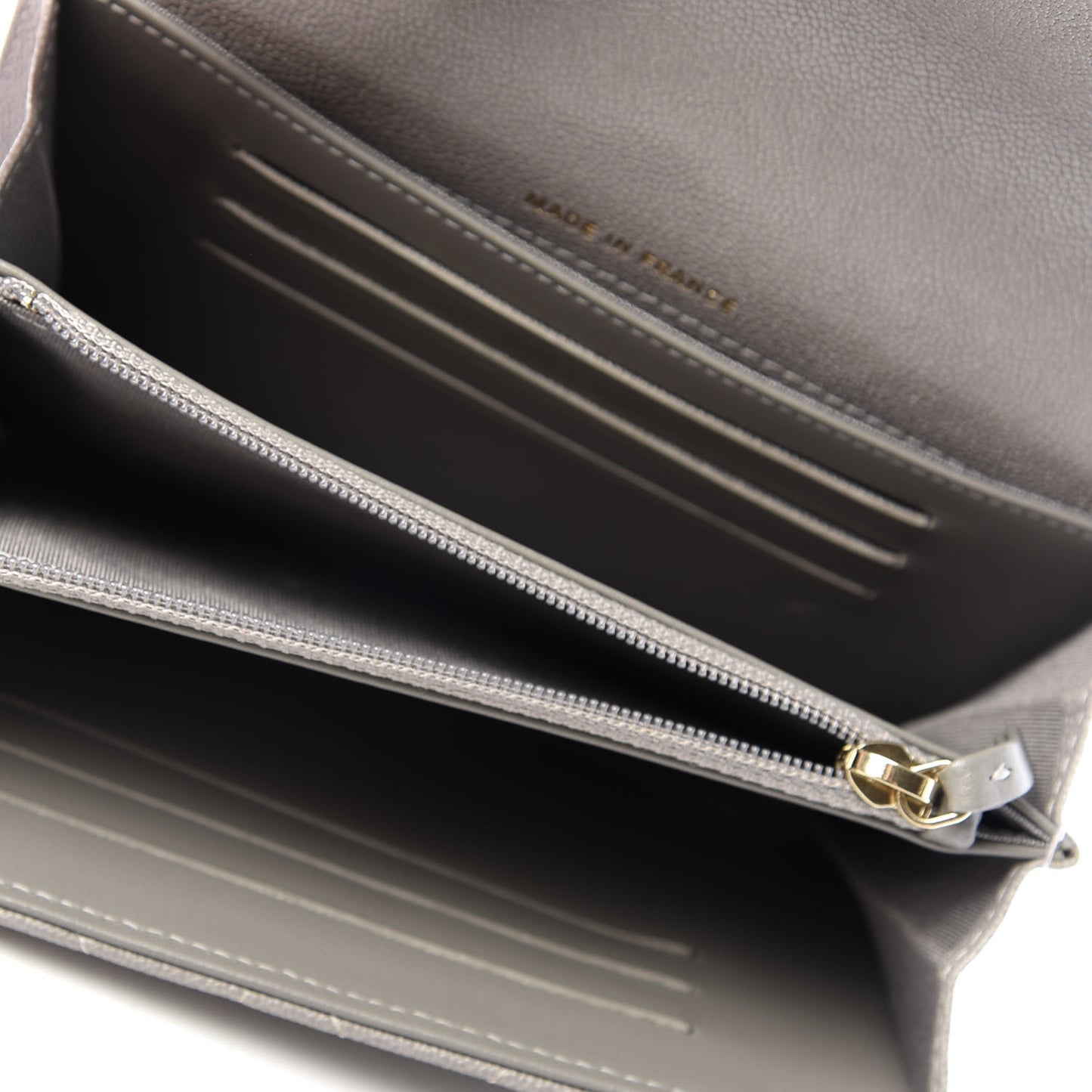 Caviar Quilted Medium Boy Flap Wallet Grey