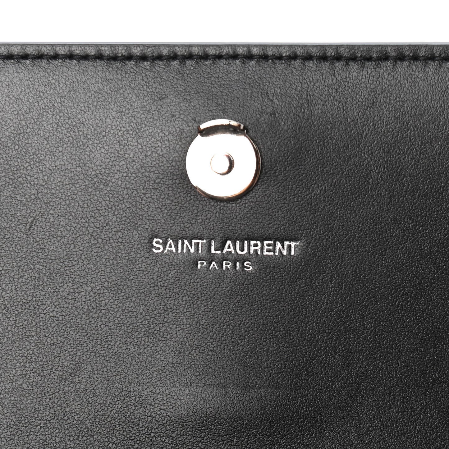 Calfskin Crocodile Embossed Monogram Sunset Chain Wallet Black