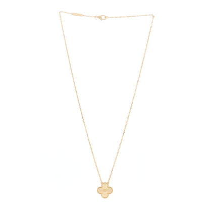 Van Cleef & Arpels 18K Yellow Gold Guilloche Vintage Alhambra Pendant Necklace 2 of 5