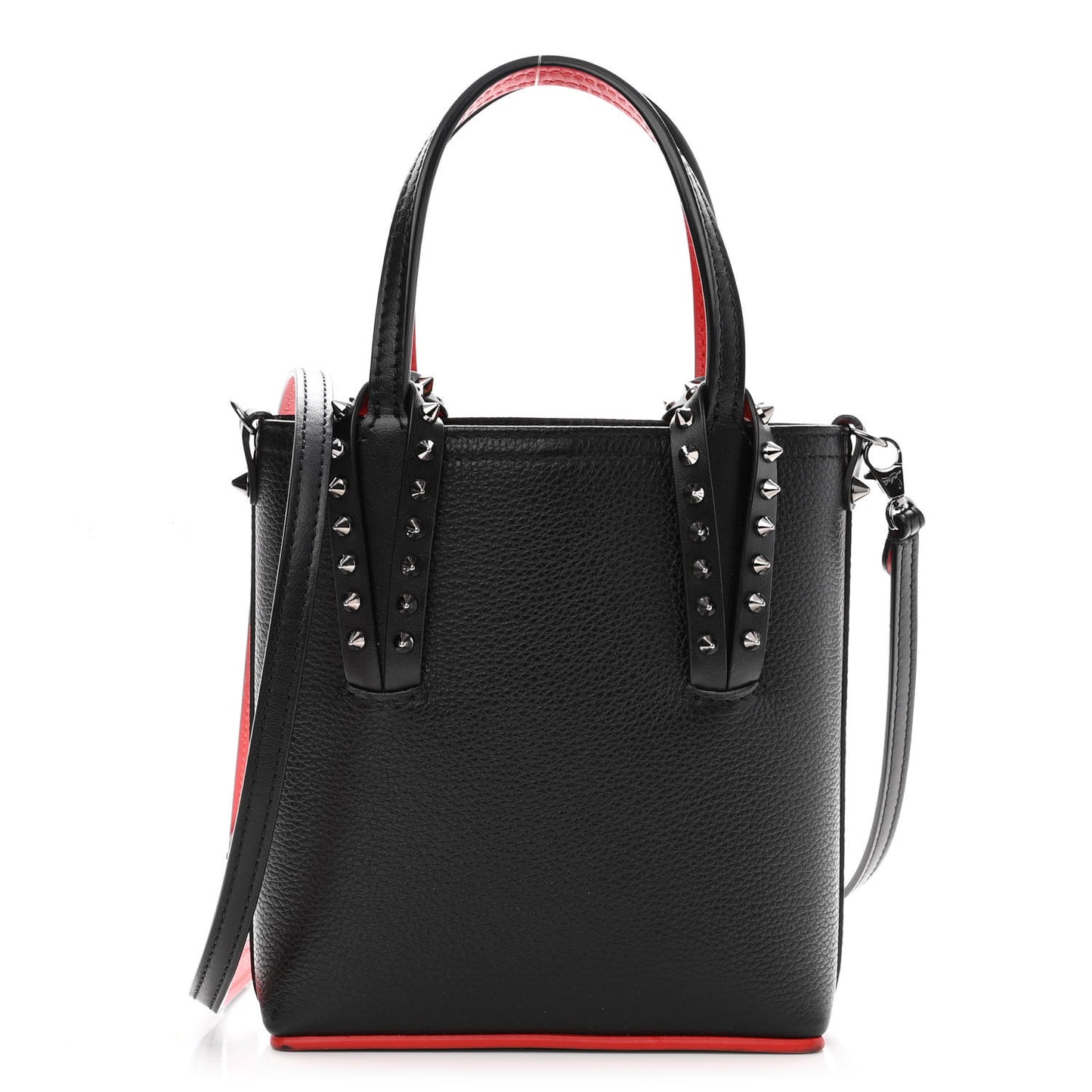 Calfskin Spikes Mini North South Cabata Tote Black